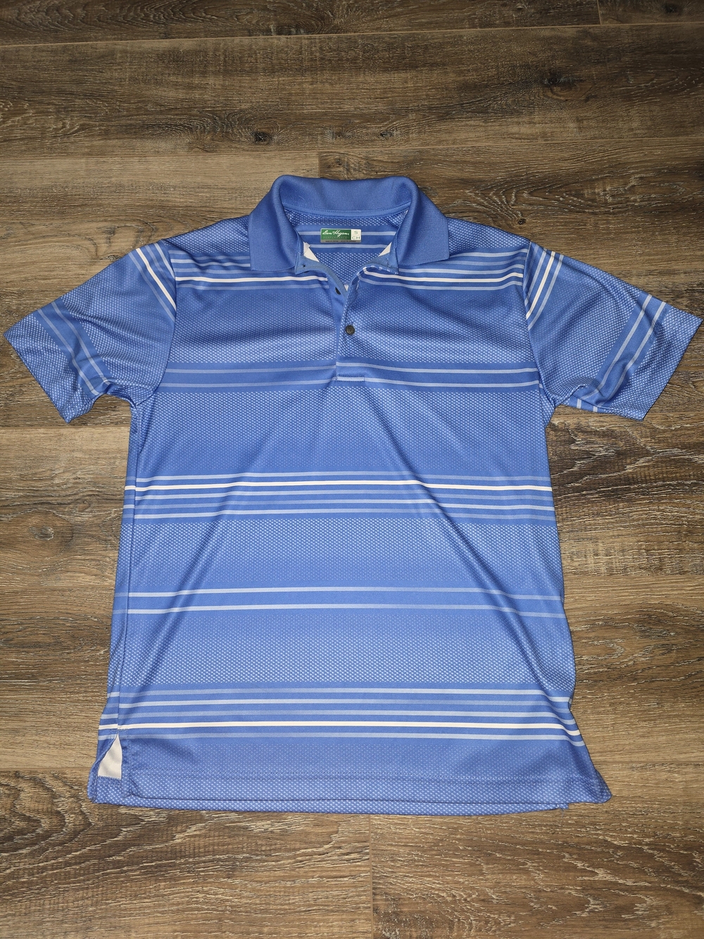 Ben Hogan Performance Golf Polo Shirt Blue Striped Mens Small Dri Fit